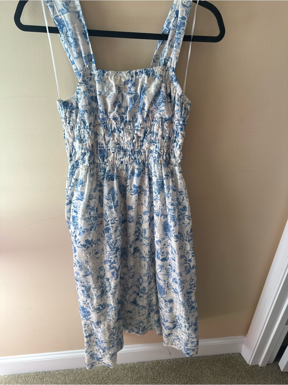 Greylin Floral Smocked eyelet maxi Dress size Small